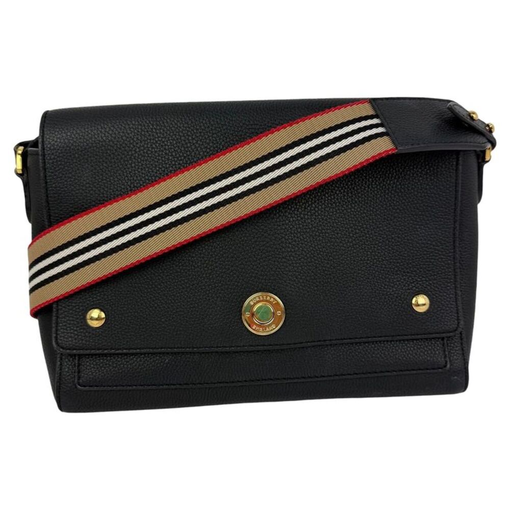 Burberry Grainy Calfskin Note Black Crossbody Bag